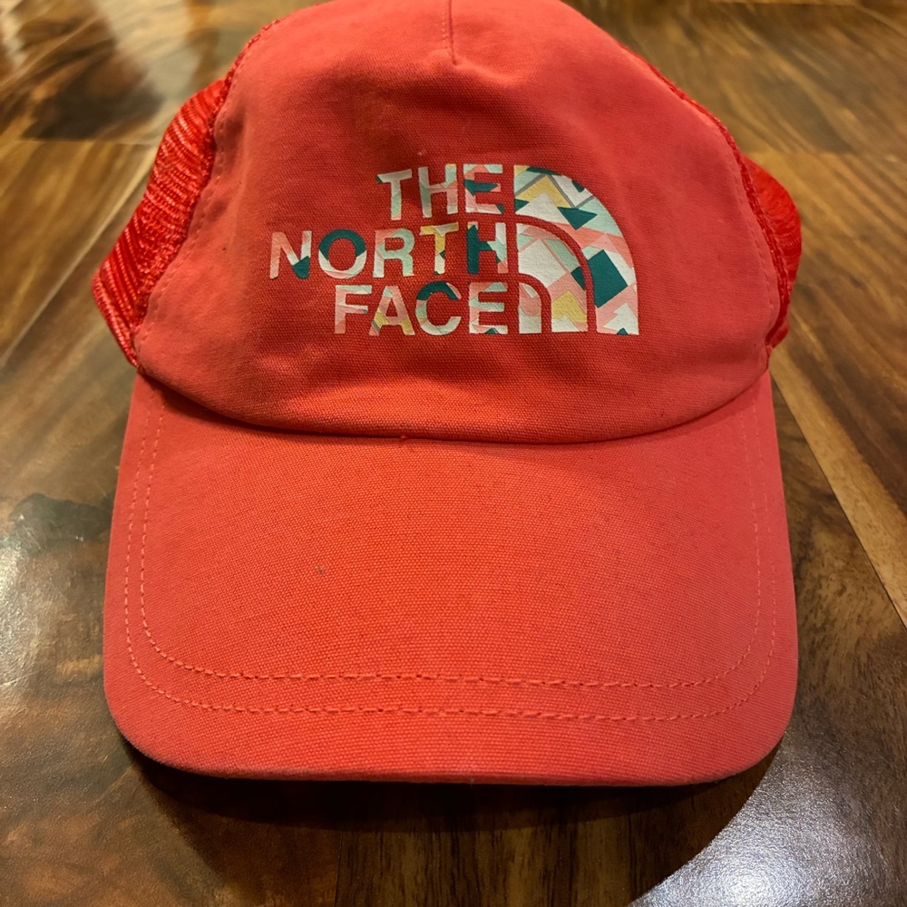 The North Face Trucker‎ Hat Snapback Red Geometric Pattern Logo Unisex OSFA